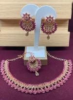 Rani And Gold Adorable Diamond Studded Necklace Design